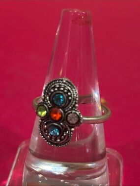 Multicolor Crystal Cluster Ring - Women Jewelry
